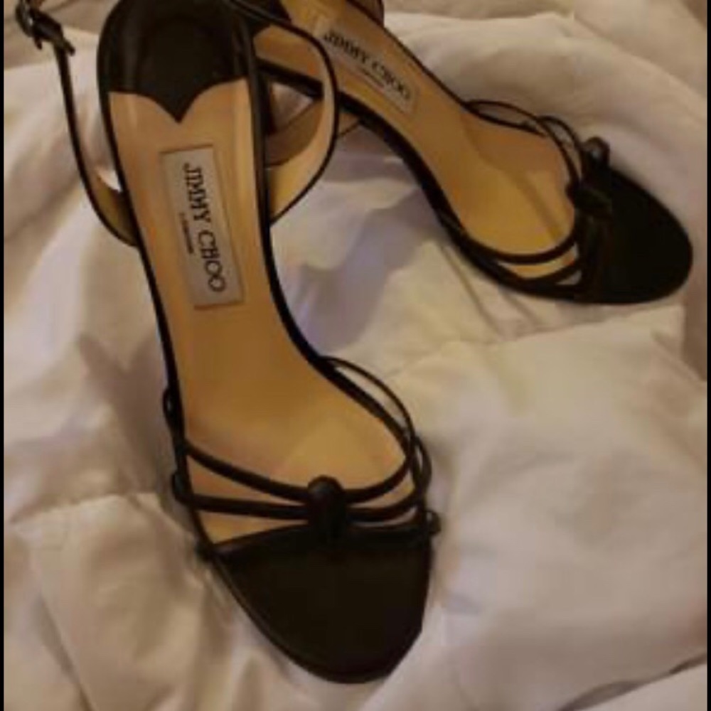 Jimmy Choo Black Strappy Dress Heels - Picture 2 of 4